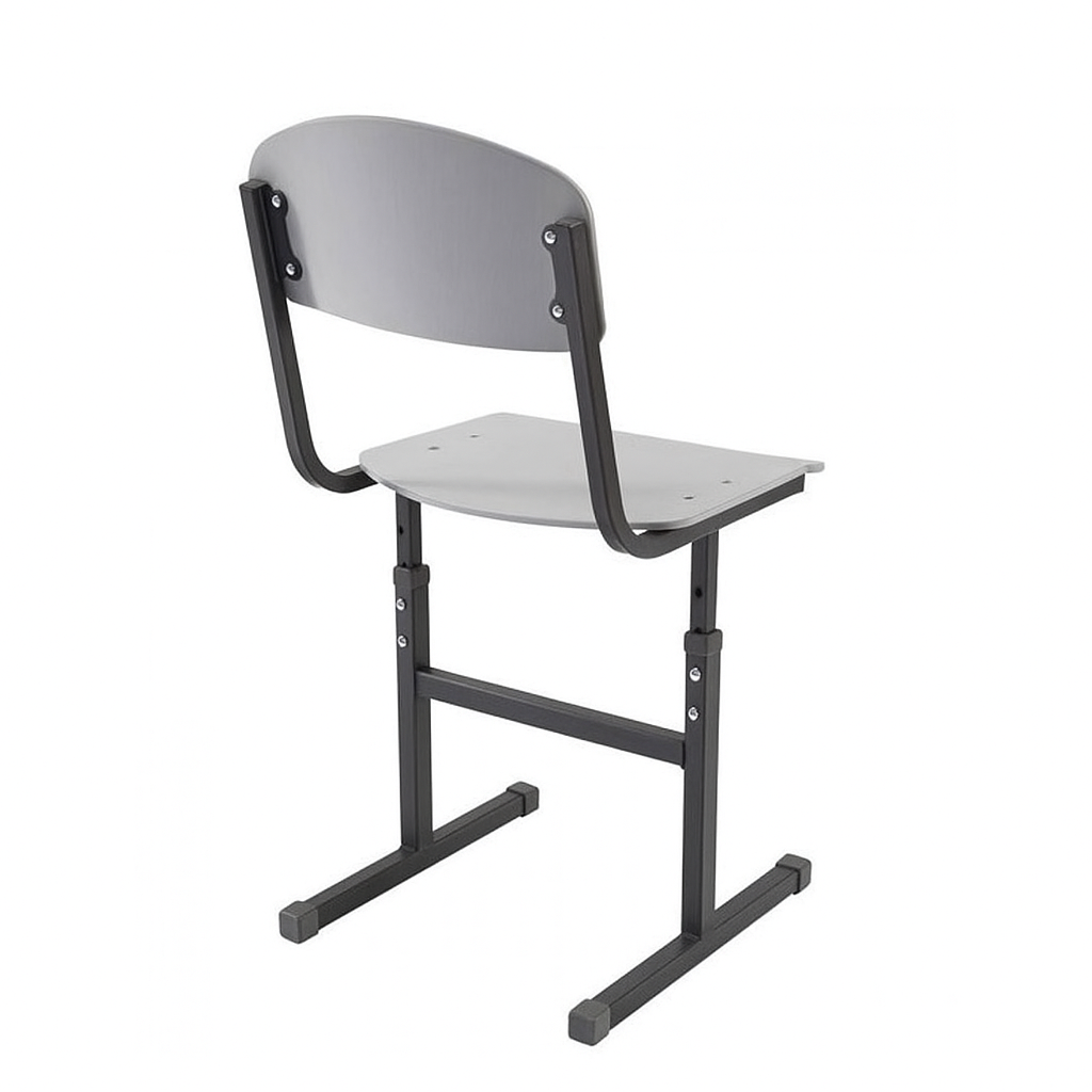 Стілець учнівський Т-подібний, з регулюванням глибини сидіння, на металевому каркасі (квадратна труба), ЛЕЛЕКА, 380х424-465х775-855 мм.